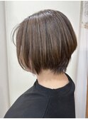 白髪が目立たないハイライトベージュ【白髪染め】大人3Dカラー
