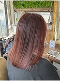 髪質改善カラーで柔らかいレッドブラウン 10代20代30代/髪質改善