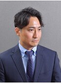 ビジネスツーブロック ナチュラルパーマ センターパート