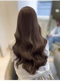 ミルクベージュ/ブリーチなし/ダブルカラー/ロング/梅田美容室
