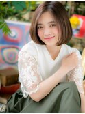 大人可愛い小顔グレーベージュ前下がりボブh3川口20代30代40代