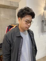 グッドプレイスアンドシング(Good Place&thing)&nbsp;メンズカットショート短髪アップバングニュアンスパーマ