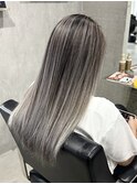 バレイヤージュ/船橋/くすみベージュ/細めハイライト