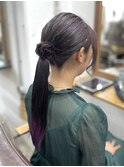 【ヘアアレンジ】カチモリポニーテール/恵比寿/ダブルカラー