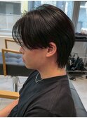 フェザーパーマ刈り上げセンターパートブルーブラック_ba562661