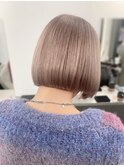 ミルクティーベージュ/切りっぱなしボブ/ミニボブ