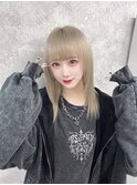 イメチェンピンクベージュアンブレラカラー前髪八王子