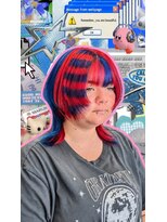 トーキョー オタクヘアー(TOKYO OTAKU HAIR) 赤×青/派手髪/ボーダー/ブロック/ウルフ/クラゲ/派手髪