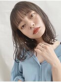 暗髪×ロブ×シースルーバング×オーガニックヘア