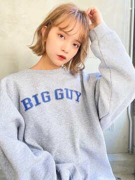 ロジッタ(ROJITHA) 【ROJITHA表参道原宿】ミルクティーベージュ×外はねボブ