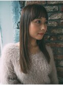 ラウンドバングのツヤストレート☆【稲毛駅】