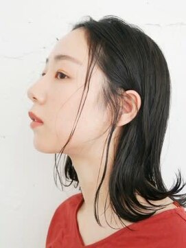 アース 三軒茶屋店(HAIR&MAKE EARTH) 三軒茶屋_レディース_セミロング_ブラック_黒髪_ウェット_カット