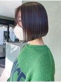 前下がりぷつっとボブ × ハイライトシルバーグレー[三軒茶屋]