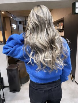 サニー 渋谷(SUNNY) バレイヤージュ、グレージュカラー、ハイライト、ココアアッシュ