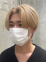 メンズブリーチカラーシースルーマッシュ韓国風センターパート