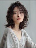 ★暗めカラーグランマッシュフェイスフレーミングデザインカラー