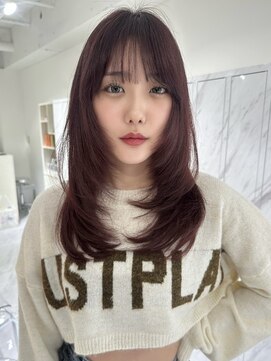 キング 梅田(K!ng) ハイライトカラーミルクティーベージュレイヤーカット