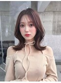 メルティカラー似合わせカットフェミニンロング韓国レイヤー