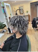 メッシュ×スパイラルパーマ
