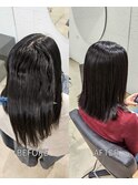 美髪ストレート/髪質改善/美髪矯正/縮毛矯正/ハンドドライのみ