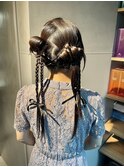 【カチモリ/ツインお団子】結婚式/銀座/ヘアセット/アレンジ