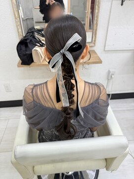プティクローシェ バイ クオーレ(petite cloche by CUORE) タイト編みおろし 結婚式ヘア参列ヘア