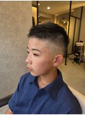 王道フェード×アップバングショート