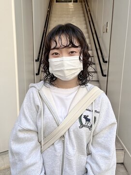 カフ(CAF) CAF FUKO ウルフボブ/ニュアンス/くるくるパーマ/大阪/心斎橋