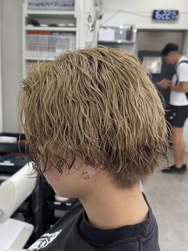 メンズ サロン ドット トウキョウ 町田店(men's salon dot. tokyo) ブリーチパーマ×ミディアムセンターパート