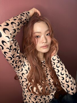 ヨンシ(jonsi) layerたっぷり透け感コーラルピンクカラー