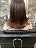 毛先ピンクグラデーションカラー_切りっぱなしボブ_99