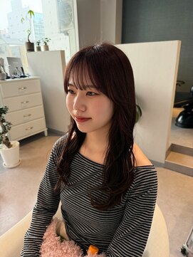 アム(amu) ピンクブラウン/暖色カラー/ブリーチなしカラー/艶髪