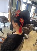 前撮りヘアセット、日本髪