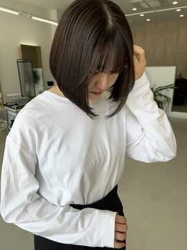 ミリ 奈良店(mm) 丸みボブ/近鉄奈良/奈良/学割/顔まわり/オリーブ/赤み消し/前髪