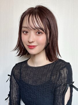 アフロート 錦糸町(AFLOAT) 30代40代小顔前髪/くびれボブ/イメチェン/ピンク