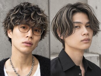 ノードオム 栄(NODE HOMME)の写真/《*メンズハイライト*》どんな髪型でも馴染むヘアカラー＊パーマと掛け合わせてもダメージレスに＊[栄]