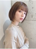 前髪ありの小顔ボブヘア/大人かわいい
