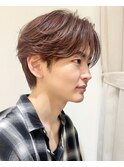 センターパート/ニュアンスパーマ/韓国ヘア/黒髪/毛流れパーマ