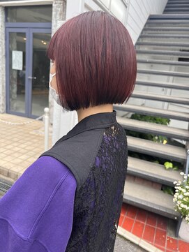 アソビセカンド 原宿(ASOBI 2nd) ダブルカラー/黒髪/ボブルフ/ネビージュ/原宿/前髪/裾カラー