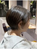 参拾40代大人丸みショートカット髪質改善根元パーマハイライト