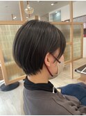 20代30代可愛い★小顔丸みショート耳掛け