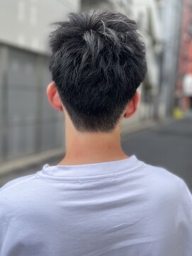 サロン ハナノ(Salon Hanano) メンズ黒髪ストレートニュアンスパーマ刈り上げショート眉カット