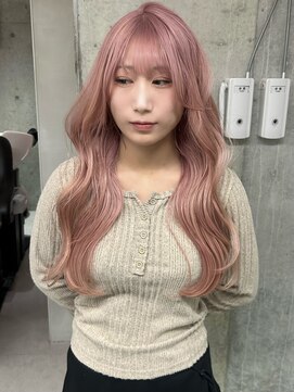 ソル ジングウマエ(SOL JINGUMAE) mayu//ピンクベージュペールピンクふんわりウェーブヘア