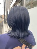 ブルー×ウルフカット