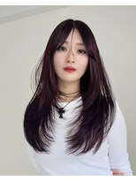 ヨーク(YOKE)&nbsp;暖色ワインレッドチェリーレッド姫カットレイヤーカット