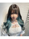 ☆人気デザインカラー/ターコイズブルー/韓国風巻き/池袋東口