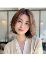モンド ヘアクリエーション 西田店(monde hair creation)&nbsp;【monde】くびれボブ×カーテンバング×アイスベージュ