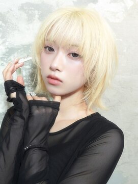 オーバーヘアー 長岡京店(over hair) 【over hair】顔周りレイヤー×ブリーチ×ハイトーン