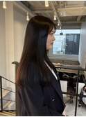 ★ブリーチなし寒色系カラーシースルーバンク艶感透明感オリーブ