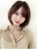 Say.レイヤーボブ韓国ボブミディアムヘーゼルグレージュ韓国風